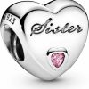 Pandora Pandora Jewelry Sister'S Love Cubic Zirconia Charm In Sterling Silver Online