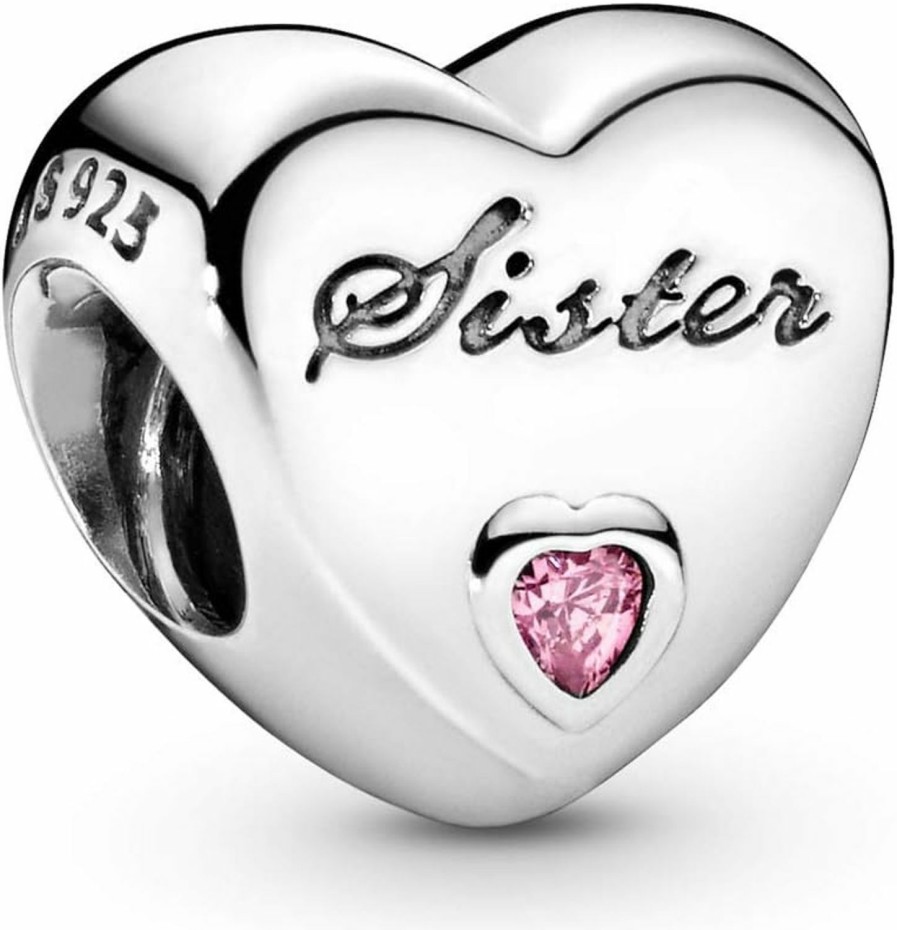 Pandora Pandora Jewelry Sister'S Love Cubic Zirconia Charm In Sterling Silver Online