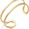 COORWEEL Coorweel Open Bangle Gold Wide Cuff-Bracelets For Women Jewelry Gifts Wholesale