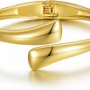 Elegance 11 designs Elegance 11 Designs Gold Cuff Bangle Bracelets For Women Trendy Hinged Cuff Open Wide Chunky Gold Bracelet Irregular Minimalist Bangle Jewelry Gift Hot