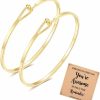 RIMRIVA 2 Pcs Gold Bangle Bracelets For Women Trendy Dainty Bracelet Jewelry Stainless Steel Thin Cuff Bangle Inspirational You Are Awesome Mothers Day Gifts For Mom Wife Friends Daughter Best