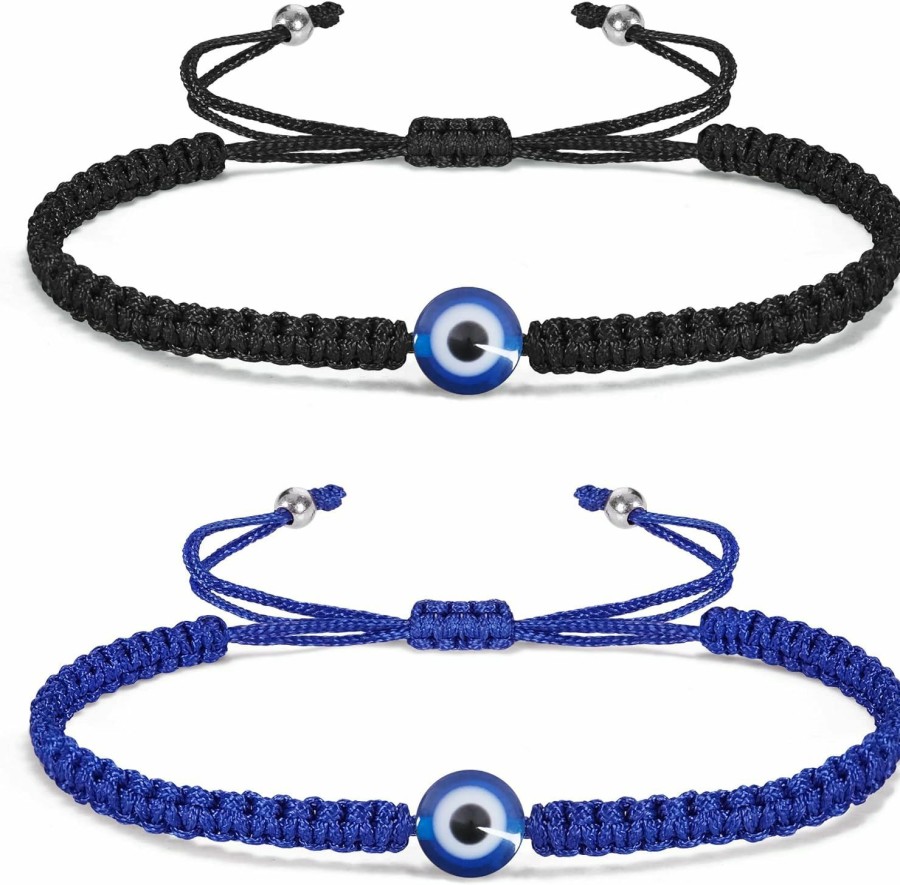 VIBILIA Vibilia Evil Eye Bracelets For Women Men Handmade Braided Kabbalah Good Luck Bracelet Rope Cord Thread Friendship Bracelet Adjustable String Minimalist Jewelry Online