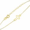 MIONZA Mionza Jewelry 14K Solid Gold Cross Bracelet For Women, Teen Girls, Baby | Real Gold Sideways Adjustable Cross Bracelet | Gold Plated Bracelet For Women | Christian Baptism Gift Best