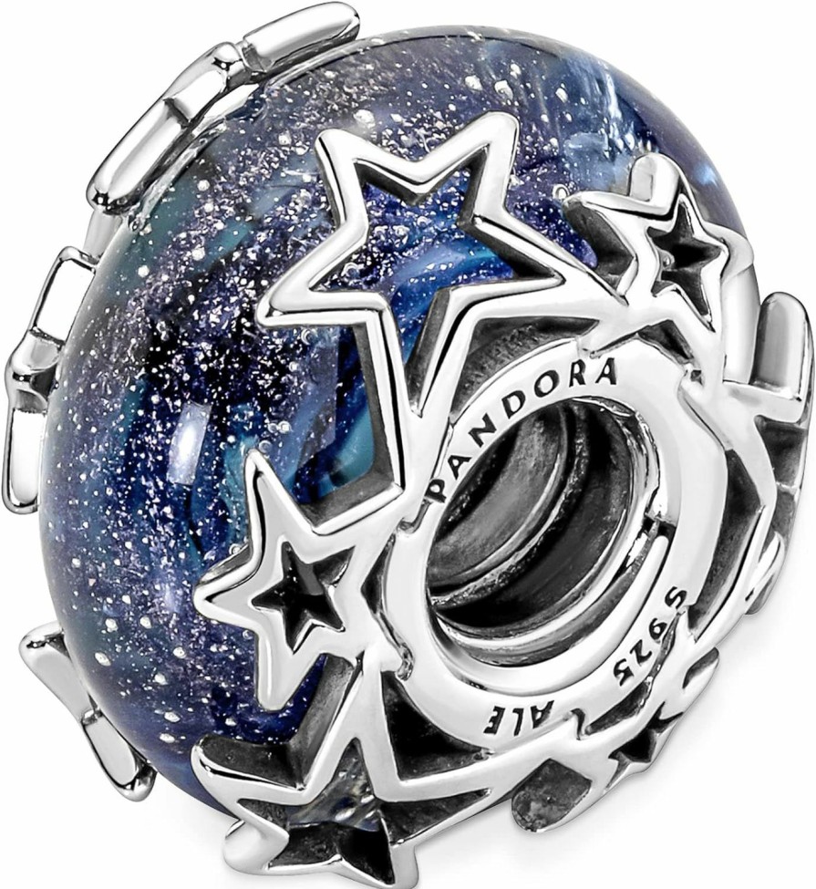 Pandora Pandora Galaxy Blue & Star Murano Charm Bracelet Charm Moments Bracelets - Stunning Women'S Jewelry - Gift For Women - Made With Sterling Silver New