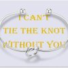 CHICNOW Chicnow I Can'T Tie The Knot Without You Bridesmaid Gift Cards Bridesmaid Bracelets Silver Tone- Set Of 4,5,6 Wholesale