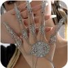 Octwine Octwine Pack Of 1 Punk Ancient Queen Finger Nails Tip Claw Bracelet Belly Dance Hand Chain Cosplay Costume Jewelry For Women And Girls(Silver) Best