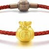 CHOW SANG SANG Chow Sang Sang 999 24K Solid Gold Blessing Bracelet, Fortune Bag Charm Red Bracelet For Women And Girls 89197C (Fortune Bag, 6.6 Inches, (17 Cm)) Best