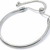 EVESCITY Authentic Bolenvi 925 Sterling Silver Adjustable Size Clip On/Off Bracelet Compatible With Pandora Beads Charms Clearance