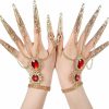 Maitys Maitys 2 Pieces Gold Bracelets Inlaid With Acrylic Women Belly Dance Gypsy Egyptian Bracelet With Finger Nails For Halloween Costume Online