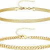 Gokeey Gokeey Reoxvo Dainty Gold Chain Bracelets Set For Women 14K Real Gold Plated Link Chain Bracelets For Women Trendy Gold Stackable Cuff Bracelets For Jewelry Gifts Women Adjustable 7\"+2\" Hot