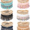 WAINIS Wainis 6 Sets Bohemian Stackable Bead Bracelets For Women Multicolor Stretch Beaded Bracelets Layered Bead Adjustable Bracelet Turquoise Stretch Bracelets Wholesale