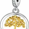 LNQOBU Lnqobu Happy Life Pendant Charm Bead Fits For Charm Bracelets - 925 Sterling Silver Dangle Pendant Bead For Woman Girl(With One Spacer Beads Charms) Hot