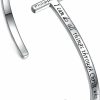 DAOCHONG Daochong Sterling Silver Sideways Cross Bangle Faith Hope Love Cross Bangle Engraved Bracelet Love Heart Circle Bangle Bracelets For Women Sister Girlfriend Gift Hot