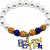 Menglisi Menglisimenglisiybw Youngsome Sigma Gamma Rho Sorority Society Personality Eeyip Enamel Metal Pendant White Simulated Pearl Bead Bracelet Best