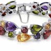 Hermosa Hermosa Classic Ladies Bracelet Garnet White Topaz Amethyst Citrine Peridot Pink Topza 7 Inches Clearance