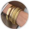 Zeshimb Zeshimb Gold Bangle Bracelet Set For Women Multi Stacking Wide Bangles Indian Bollywood Chunky Bangle Bracelets Ethnic Glossy Textured Bracelets Wedding Outfit Jewelry (10Pcs) Wholesale