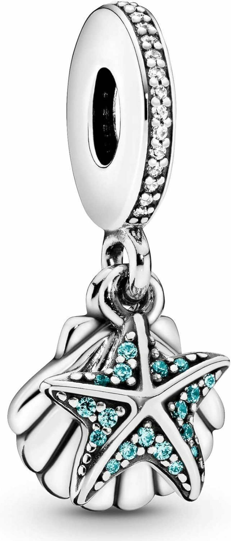 Pandora Pandora Jewelry Starfish And Sea Shell Dangle Cubic Zirconia Charm In Sterling Silver, With Gift Box Online