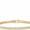 PAVOI Pavoi 14K Gold Plated 2Mm Cubic Zirconia Honeycomb Tennis Bracelet | Gold Bracelet For Women | Sizes 6.5-7.5 Inch Wholesale