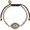 KARMA AND LUCK Karma And Luck - Women'S Real Hematite Stone 18K Rose Gold-Tone Gorgeous Evil Eye Charm Beaded Bracelet With Cubic Zirconia Crystals & Adjustable Drawstring Closure Wholesale