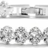 Mariell Mariell Platinum Plated Cubic Zirconia Crystal Tennis Bracelet For Bridal, Wedding, Prom & Everyday Wear Hot