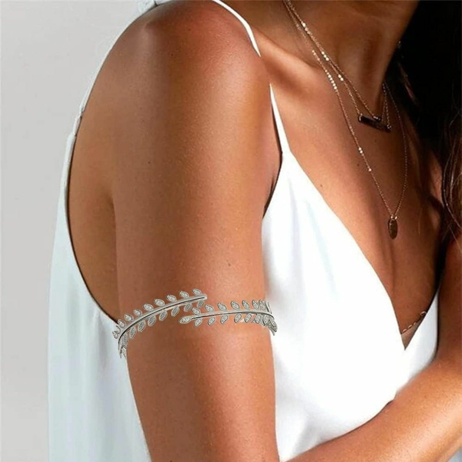 WAINIS Wainis 9 Pcs Pieces Arm Cuff Upper Arm Band Cuff Bracelet Bangle For Women Silver Gold Adjustable Armband Set New