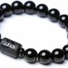 SX Commerce Sx Commerce Natural Obsidian Stone Bead Bracelet Couple Men 10Mm And Women 8Mm Dragon And Phoenix Totem Jewelry Wholesale