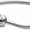 Pandora Pandora Jewelry Smooth Moments Snake Chain Charm Sterling Silver Bracelet, 8.3\" Clearance