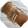 Xerling Xerling 14Pcs Gold Boho Indian Multi Bangle Bracelet Set For Teen Girls Punk Chunky Stackable Textured Bracelets For Women Layered Cable Smooth Bracelets Best