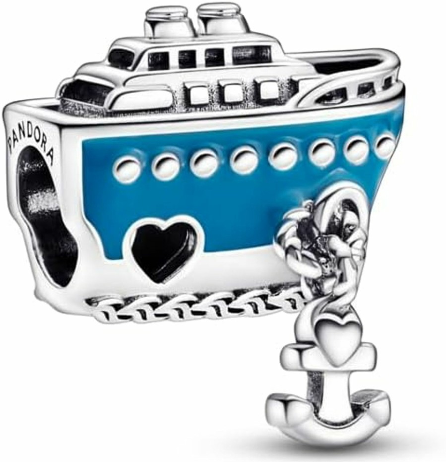 Pandora Pandora Anchored Cruise Ship Charm - Compatible Moments Bracelets - Jewelry For Women - Gift For Women In Your Life - Made With Sterling Silver & Enamel Wholesale