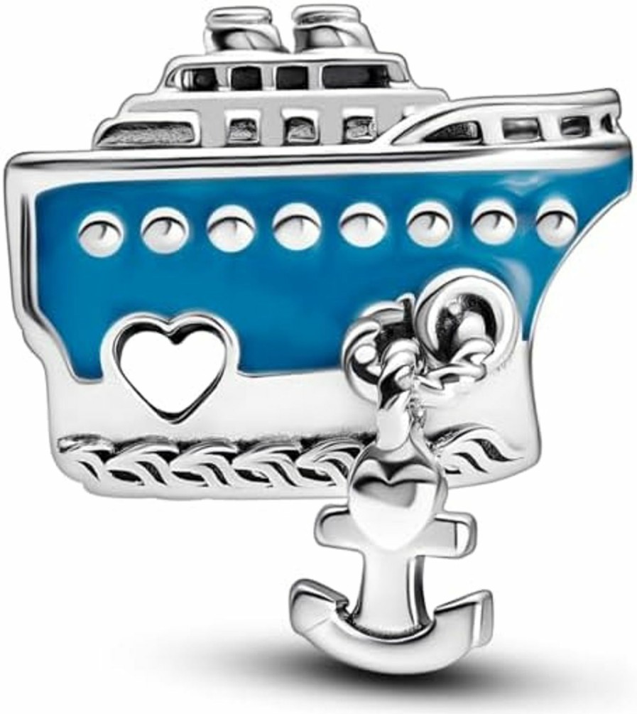 Pandora Pandora Anchored Cruise Ship Charm - Compatible Moments Bracelets - Jewelry For Women - Gift For Women In Your Life - Made With Sterling Silver & Enamel Wholesale