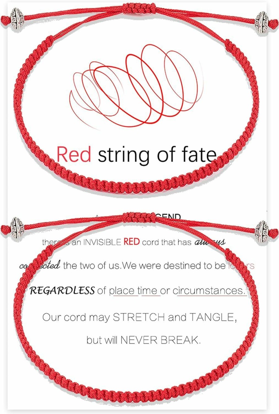 Seyaa Seyaa Valentines Day Red String Of Fate Bracelets Kabbalah Good Luck Protection Matching Bracelets Gifts For Couple Lover Women Men Boyfriend Girlfriend Clearance