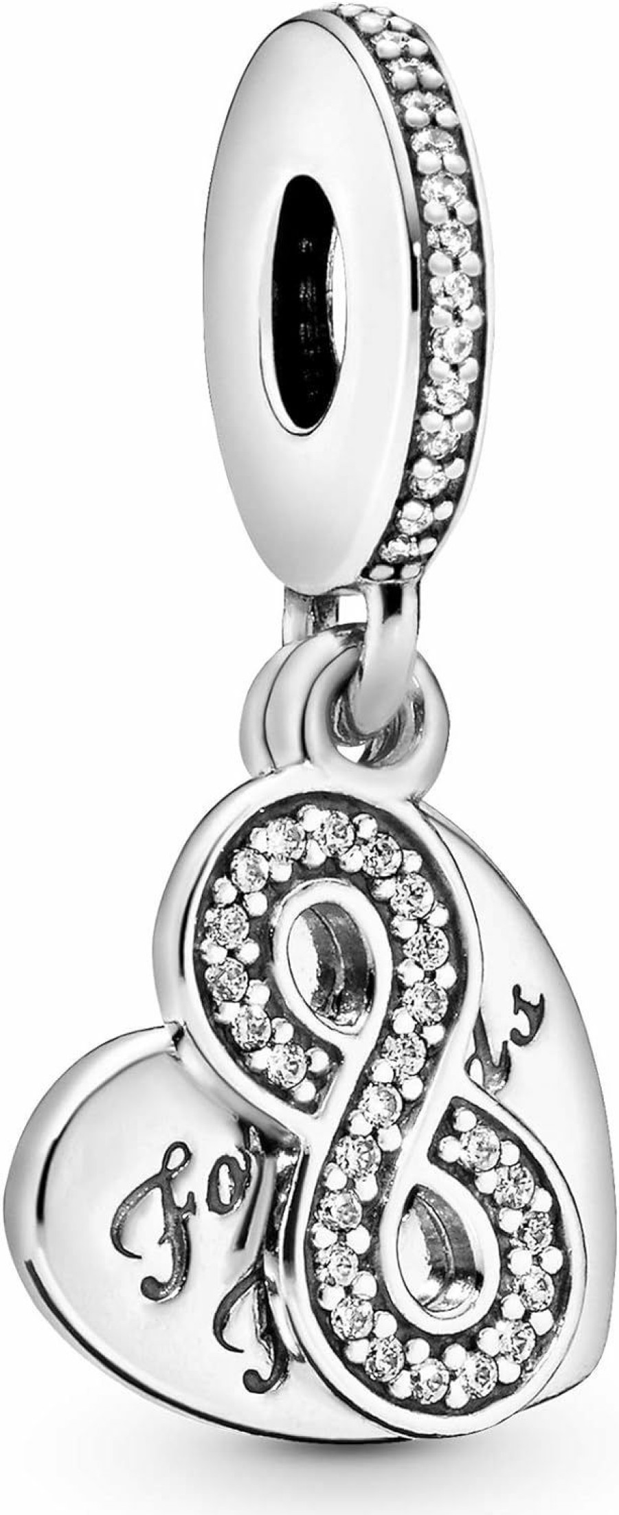 Pandora Pandora Forever Friends Heart Dangle Charm - Compatible Moments Bracelets - Jewelry For Women - Gift For Women - Made With Sterling Silver & Cubic Zirconia, With Gift Box Online