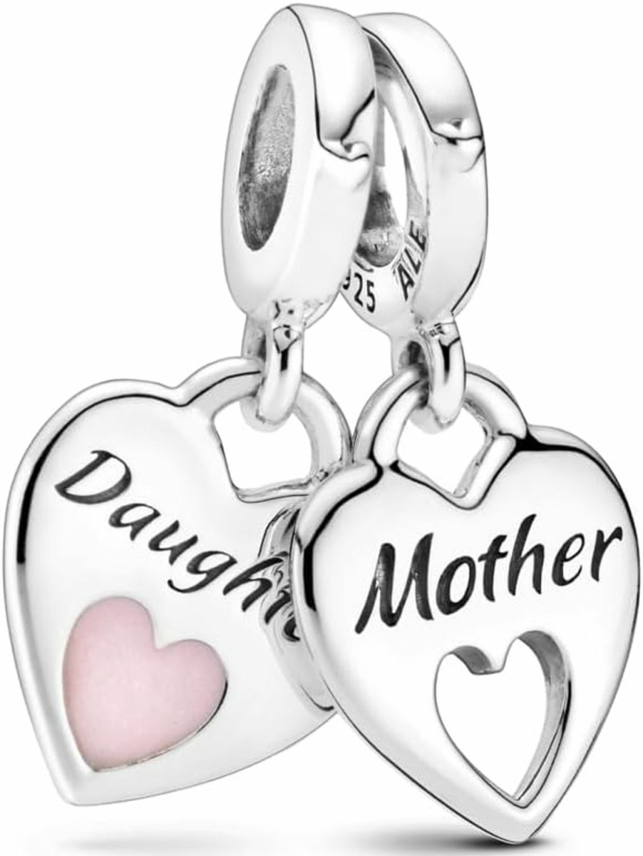 Pandora Pandora Double Heart Split Dangle Charm - Compatible Moments Bracelets - Jewelry For Women - Mother'S Day Gift - Made With Sterling Silver & Enamel Hot