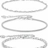 Cocamiky Cocamiky 925 Sterling Silver Bracelets For Women Girls,Stack Bracelets Set Paperclip Satellite Rope Chain Adjustable Dainty Trendy Jewelry Gifts Clearance