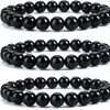 Long tiantian Long Tiantian 2/3Pcs Shungite Bracelet Black Onyx Bracelet Shungite Stones Bracelets For Women Men Black Beaded Stretch Bracelet Healing Bracelet Jewelry Spiritual Healing Balance Reiki Online