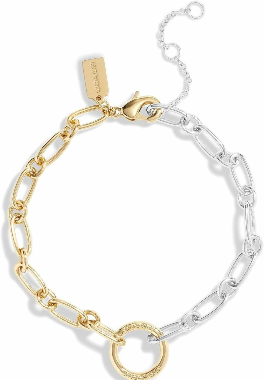 Amazon Coach Women'S Mixed Metals Charm Starter Link Bracelet Online