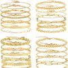 WAINIS Wainis 23Pcs Gold Chain Bracelet Sets For Women Trendy 14K Gold Plated Dainty Link Paperclip Bracelets Stake Adjustable Layered Metal Link Bracelet Set Fashion Jewelry Adjustable 6.8\"+2\" Hot