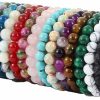 FINZOR Finzor 15 Pcs 8Mm Healing Stone Beaded Bracelets For Women Men Semi-Precious Gemstones Bracelets Crystal Beaded Bracelet Uni Adjustable Stretch Bracelets Wholesale