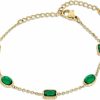 SNGIA Tennis Bracelets For Women, Tennis Bracelet, Green Bracelet, Emerald Jewelry, 18K Gold Plated Emerald Green Bracelets For Women By Sngia, Amethyst Bracelet, Green Bracelet, Gold Tennis Bracelet, Clearance