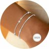 RLMOON Rlmoon 925 Sterling Silver Bracelets For Women Teens Layered Silver Dainty Bracelets Set Trendy Stackable Small Waist Bracelet Minimalist Silver Jewelry Gift For Women New