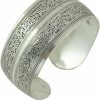 BODYA Bodya Tibeten Silver Carved Spiral Flower Connecting Branches Pattern Wide Band Open Cuff Bracelet Bangle Online