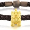 CHOW SANG SANG Chow Sang Sang 999 24K Solid Gold Wade-Giles Pixiu Noir Charm Bracelet For Men & Women 86330C Best