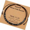 JoycuFF Joycuff Inspirational Men Secret Message Obsidian Beads Woven Jewelry Gifts For Her Clearance