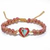 SOPIFY Sopify To My Granddaughter Love You Forever Jasper Heart Bracelet Form Grandma/Grandpa Adjustable Handmade Jasper Beads Bracelet For Women Girls New