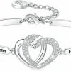 Aihitero Aihitero Birthday 'Badass Sister' Gift, 'Always My Sister Forever My Friend' Bangle Bracelet, 'Not Sisters By Blood But Sisters By Heart' Women Girls Jewelry, Xmas Mothers Day Present From Brother Bff Hot