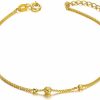 SISGEM 18K Solid Gold Bracelet For Women, Dainty Real Gold Beads Ball Adjustable Chain Bracelet Fine Jewelry Anniversary Christmas Gift For Her, Wife, Mom, Girls, 6.5\"-7.5\" Online