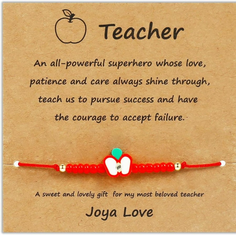 Joya Love Joya Love Teacher Appreciation Gifts Colorful Beaded Rope Bracelets For Women Handmade Clay Bead Wrist Cord Adjustable String Teacher Bracelets Cute Gifts For Women Hot