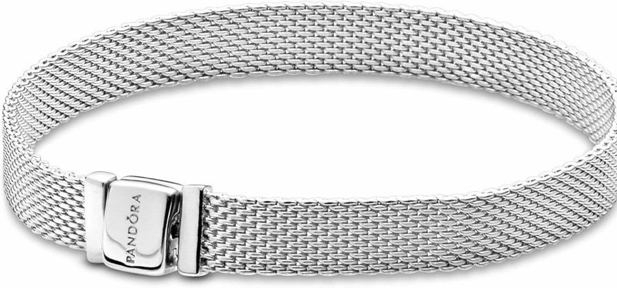 Pandora Pandora Reflexions Mesh Bracelet - Sterling Silver Charm Bracelet For Women - Compatible Reflexions Charms - Features Sterling Silver Clearance