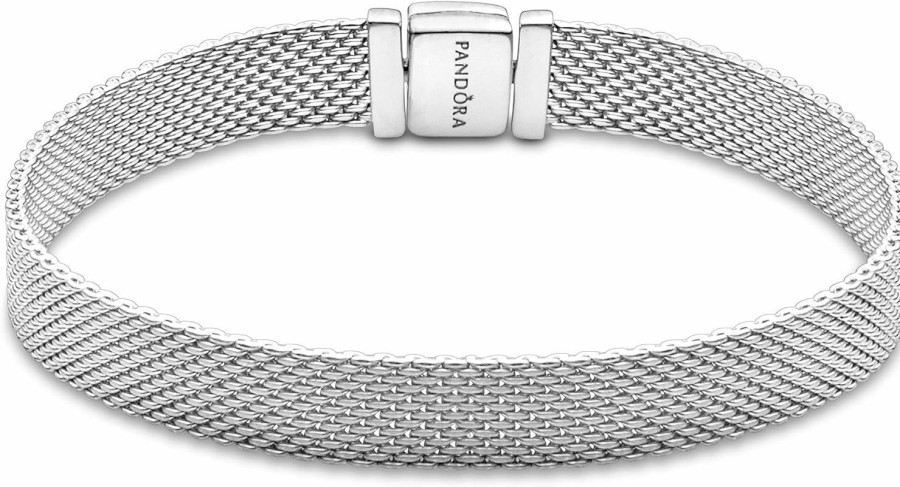 Pandora Pandora Reflexions Mesh Bracelet - Sterling Silver Charm Bracelet For Women - Compatible Reflexions Charms - Features Sterling Silver Clearance