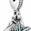 Pandora Pandora Jewelry Starfish And Sea Shell Dangle Cubic Zirconia Charm In Sterling Silver, No Box New